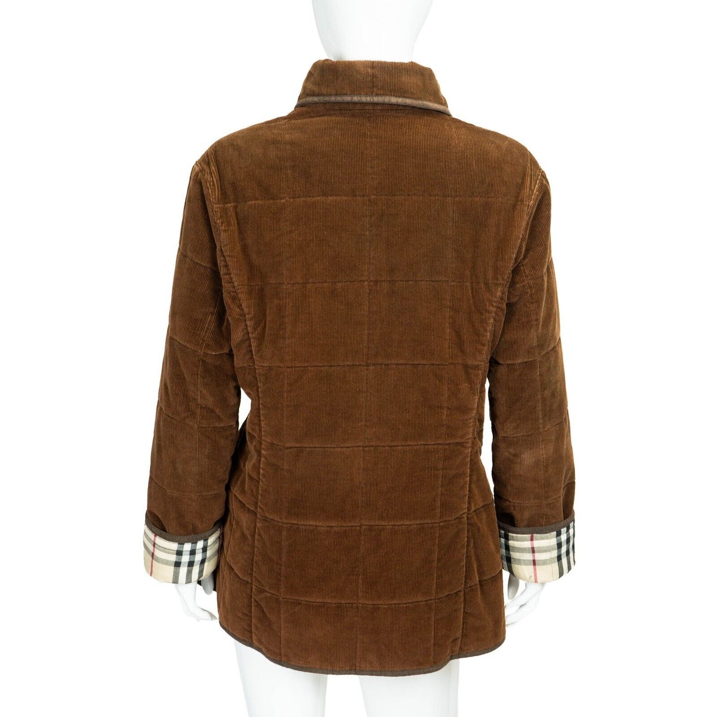 BURBERRY Women Brown Down Velvet Jacket Vintage 90s 00s