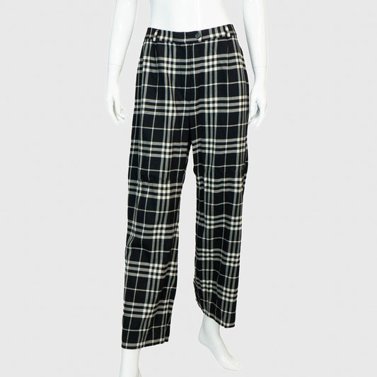 BURBERRY Check Monogram Pants Black Women Vintage 00s