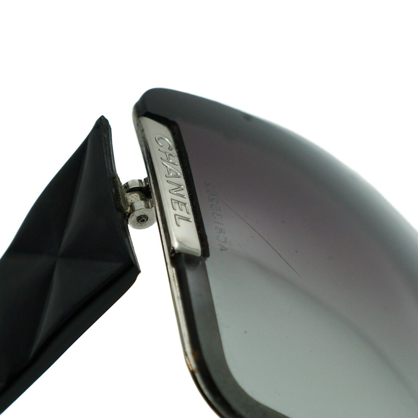 CHANEL 4126 Black Wrap Shield Sunglasses Vintage 00s