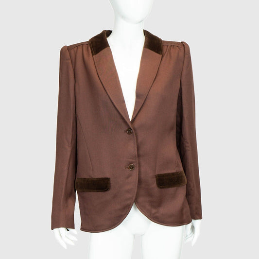 VALENTINO Miss V Blazer Brown Woll Jacket Vintage 80s 90s