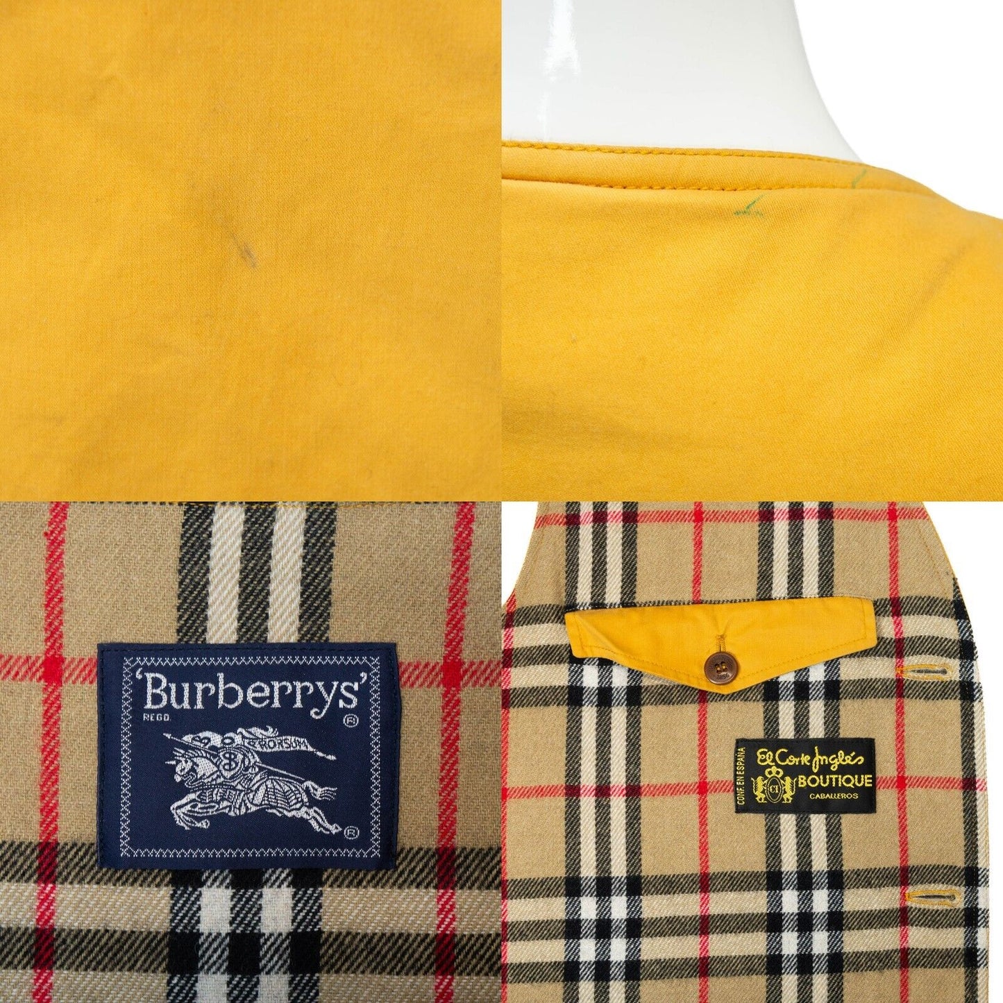 BURBERRY Men Yellow Vest Vintage 90s