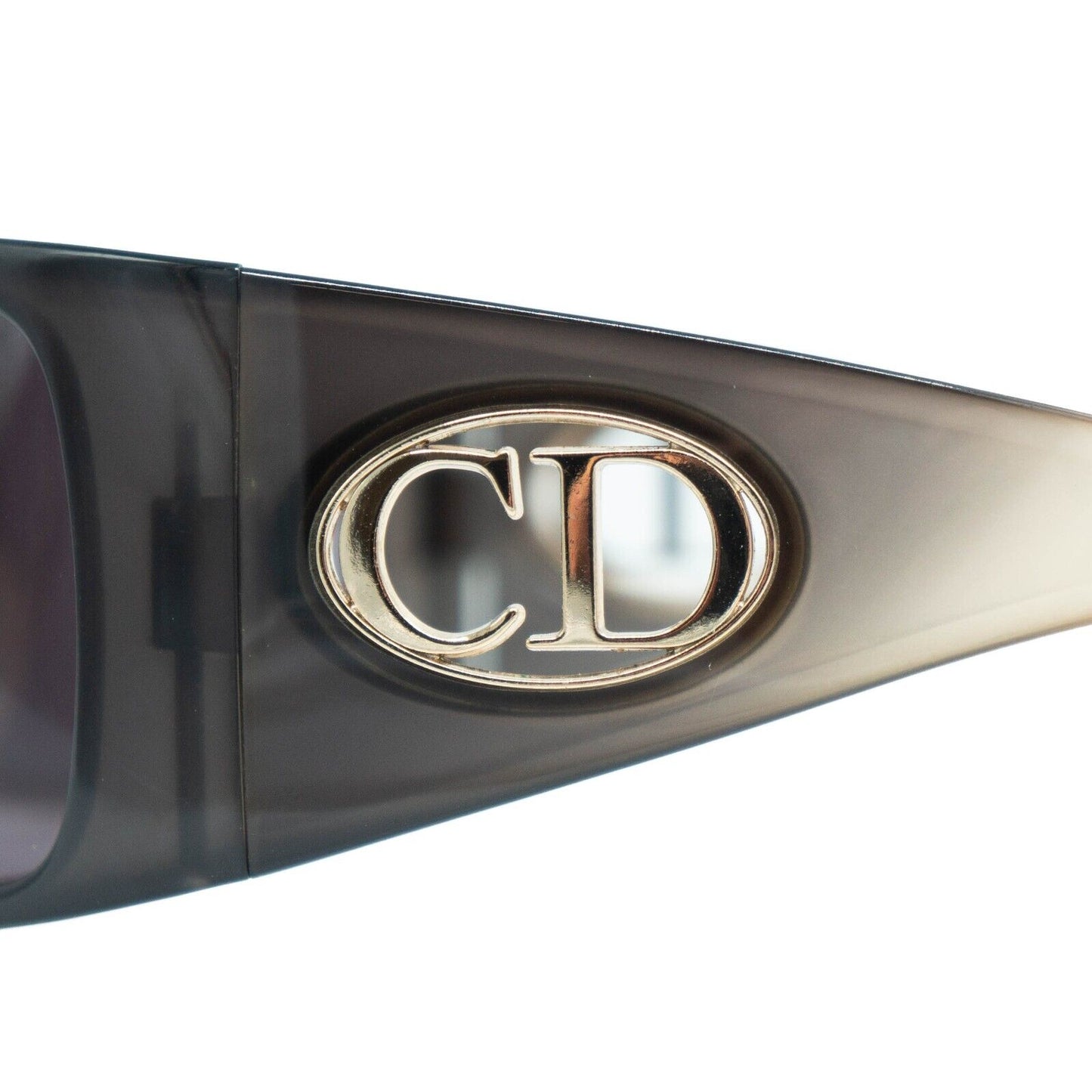 Christian DIOR FLAVOUR 1 CD Logo Shield Wrap Brown Sunglasses Vintage 90s 00s