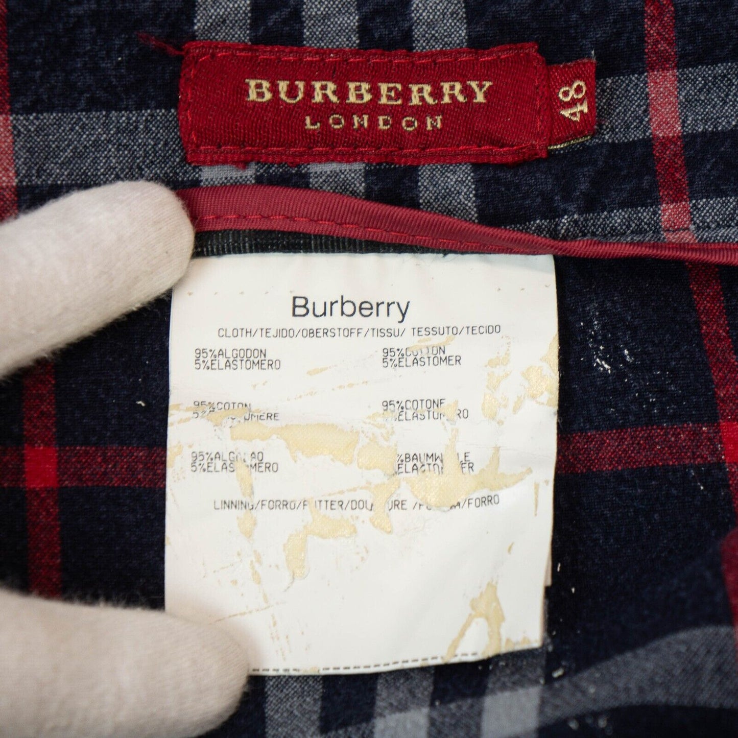 BURBERRY Check Monogram Pants Black Women Vintage 00s