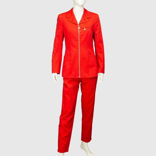 VERSUS Gianni Versace Red Set Blazer Pants Vintage 90s 00s