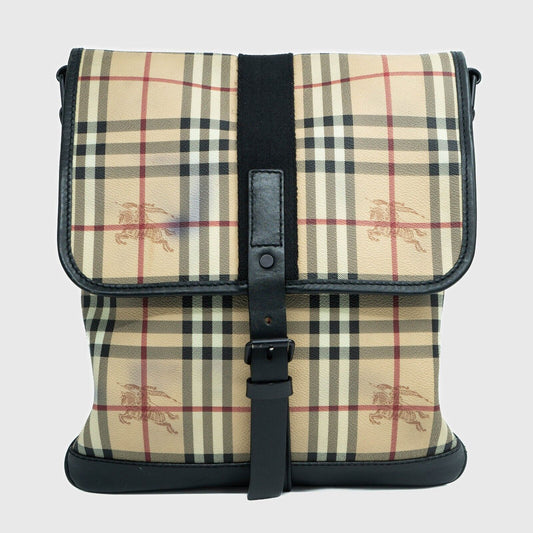 BURBERRY Check Messenger Shoulder Bag Vintage 00s