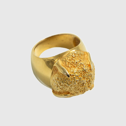 Yves Saint Laurent Gold Nugget Ring Vintage 00s