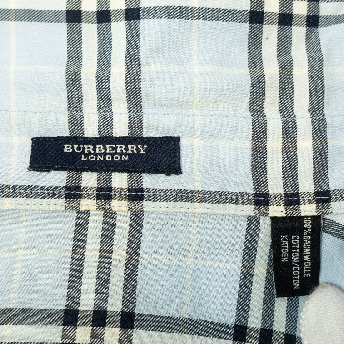 BURBERRY Check Blue Monogram Shirt VIntage 00s