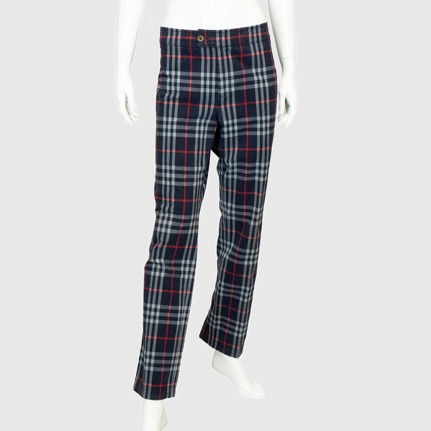 BURBERRY Check Monogram Pants Black Women Vintage 00s