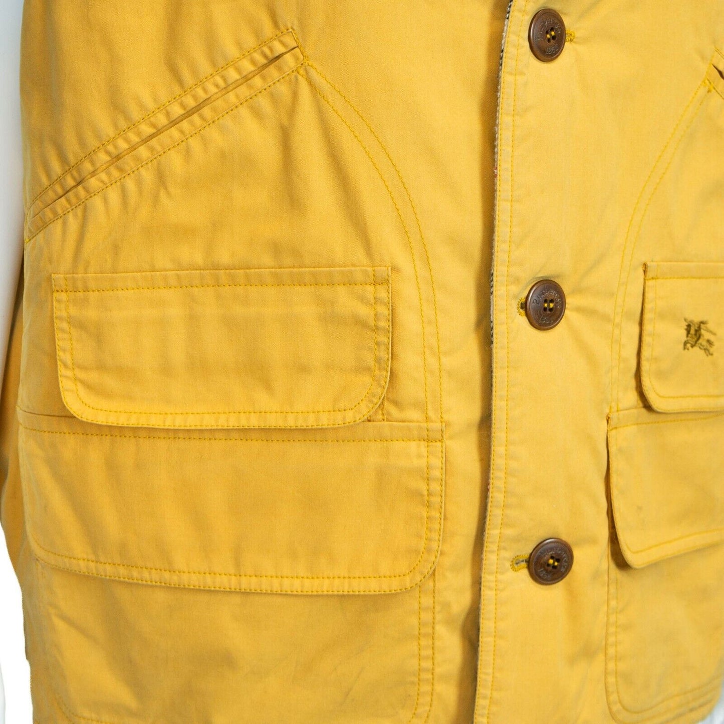 BURBERRY Men Yellow Vest Vintage 90s