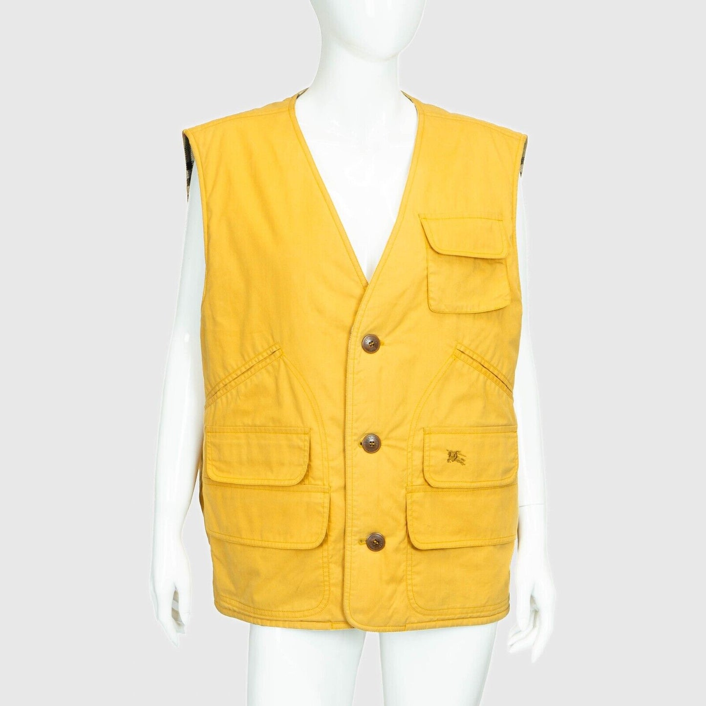 BURBERRY Men Yellow Vest Vintage 90s