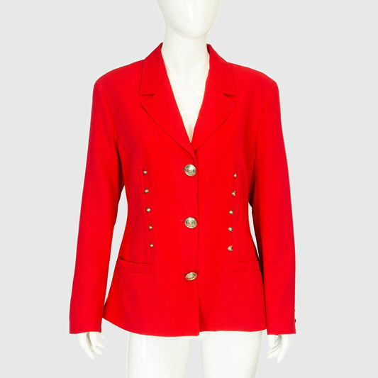 VERSACE Jeans Couture Red Blazer Jacket Vintage 90s 00s