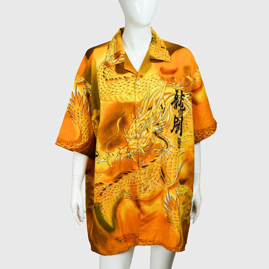 Vintage Dragon Yellow Shirt Vintage 90s 00s