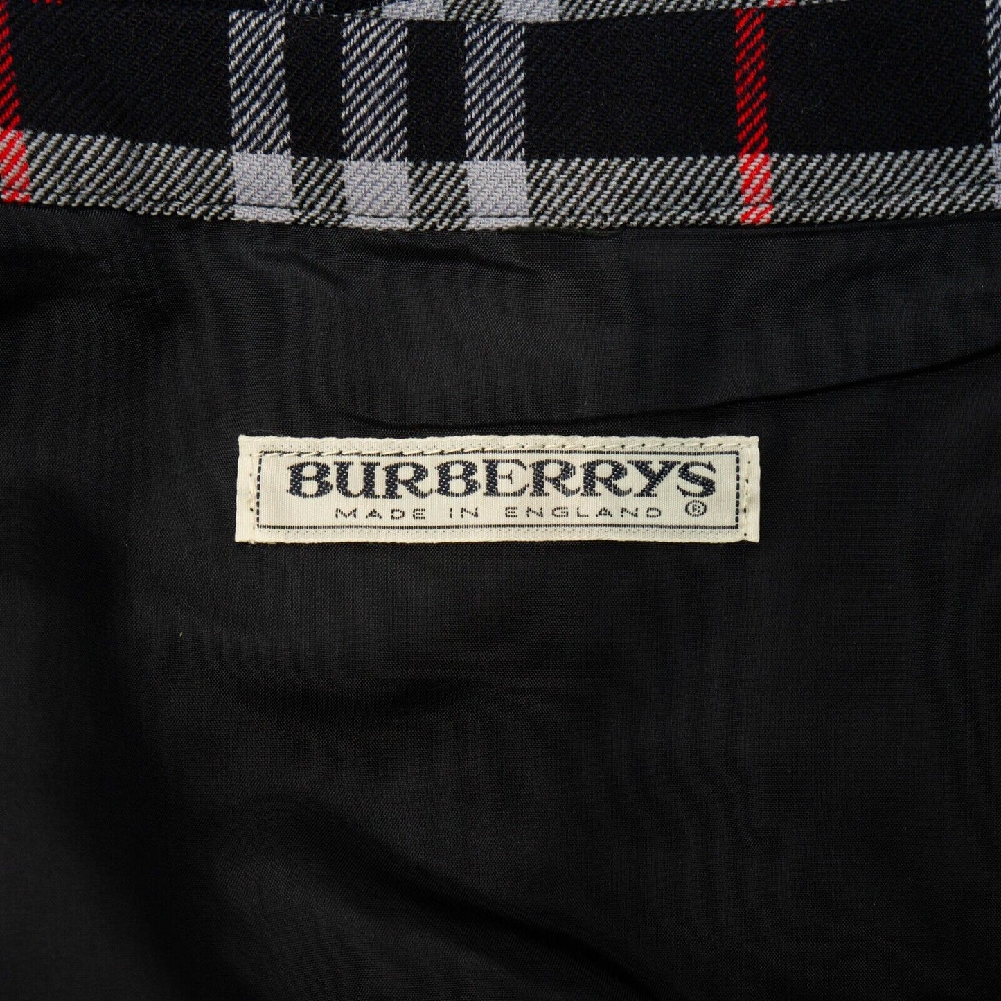 BURBERRY Check Black Wool Long Skirt Vintage 90s