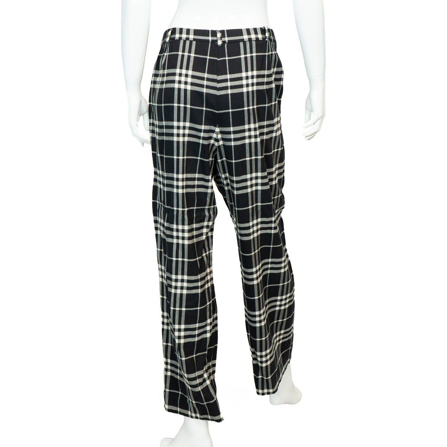 BURBERRY Check Monogram Pants Black Women Vintage 00s