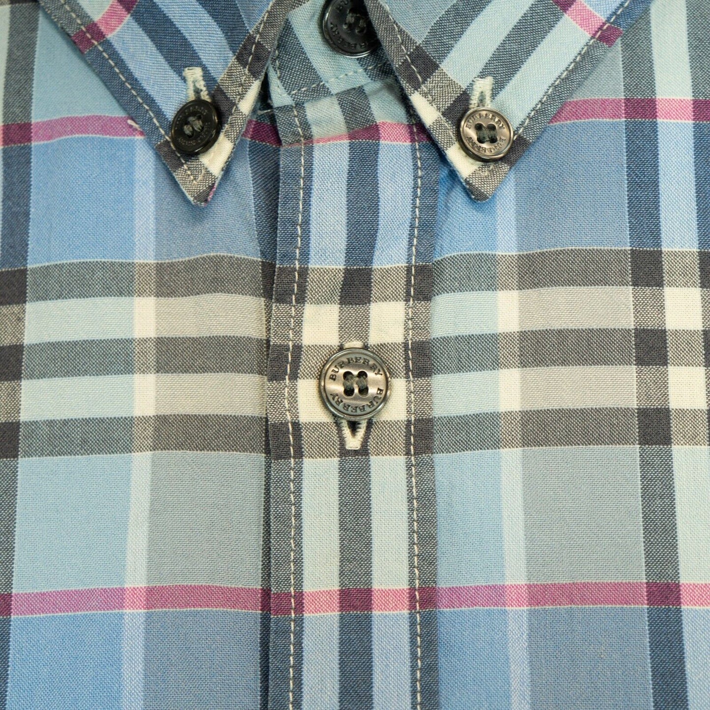 BURBERRY BRIT Check Blue Monogram Shirt VIntage 00s