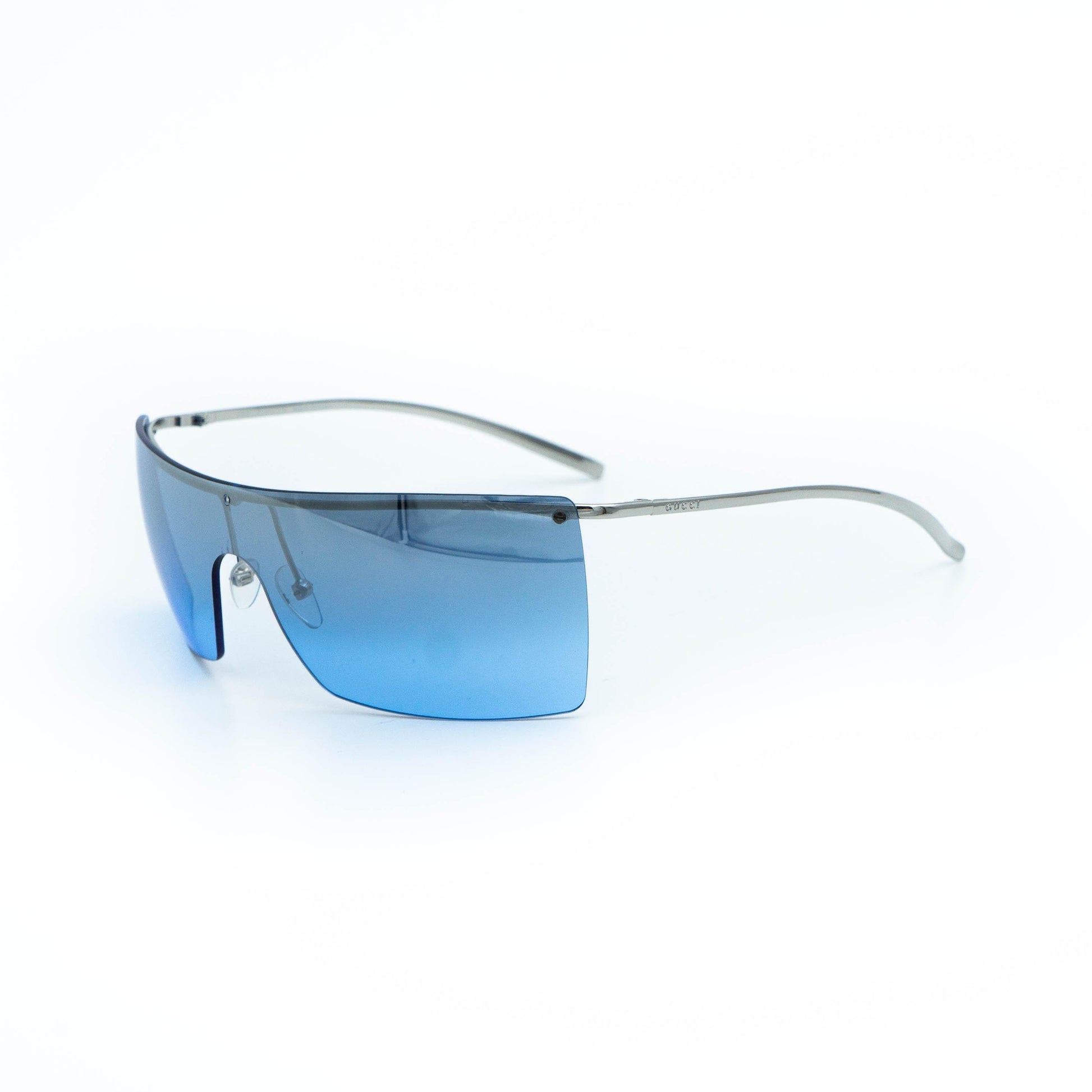 GUCCI GG 2682 blue shield rimless vintage sunglasses
