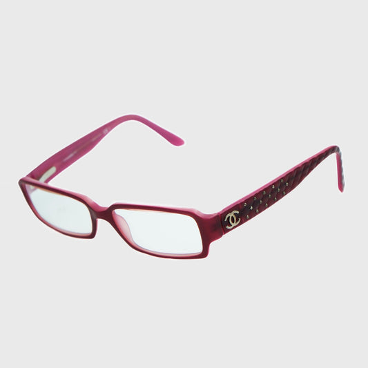 CHANEL 3093 Pink Frame Glasses Vintage 90s 00s