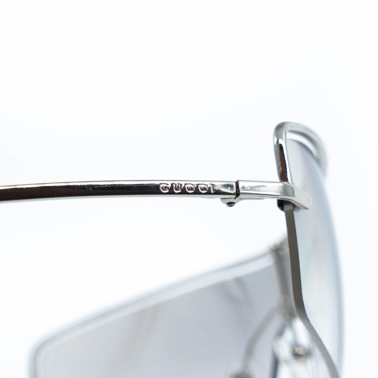 GUCCI GG 2683/S Silver Shield Rimless Sunglasses Vintage