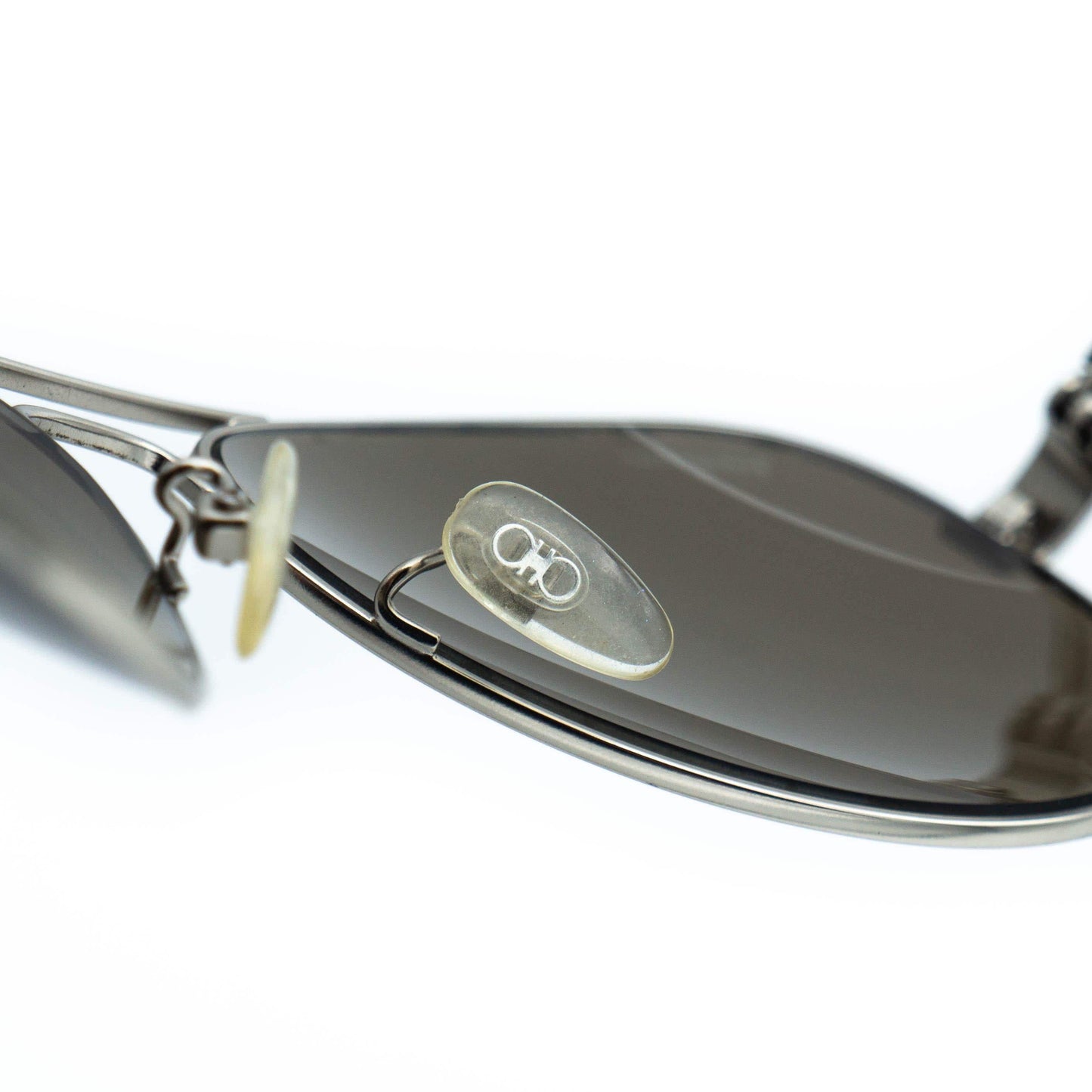 Salvatore Ferragamo SF123SAP Silver Aviator Sunglasses