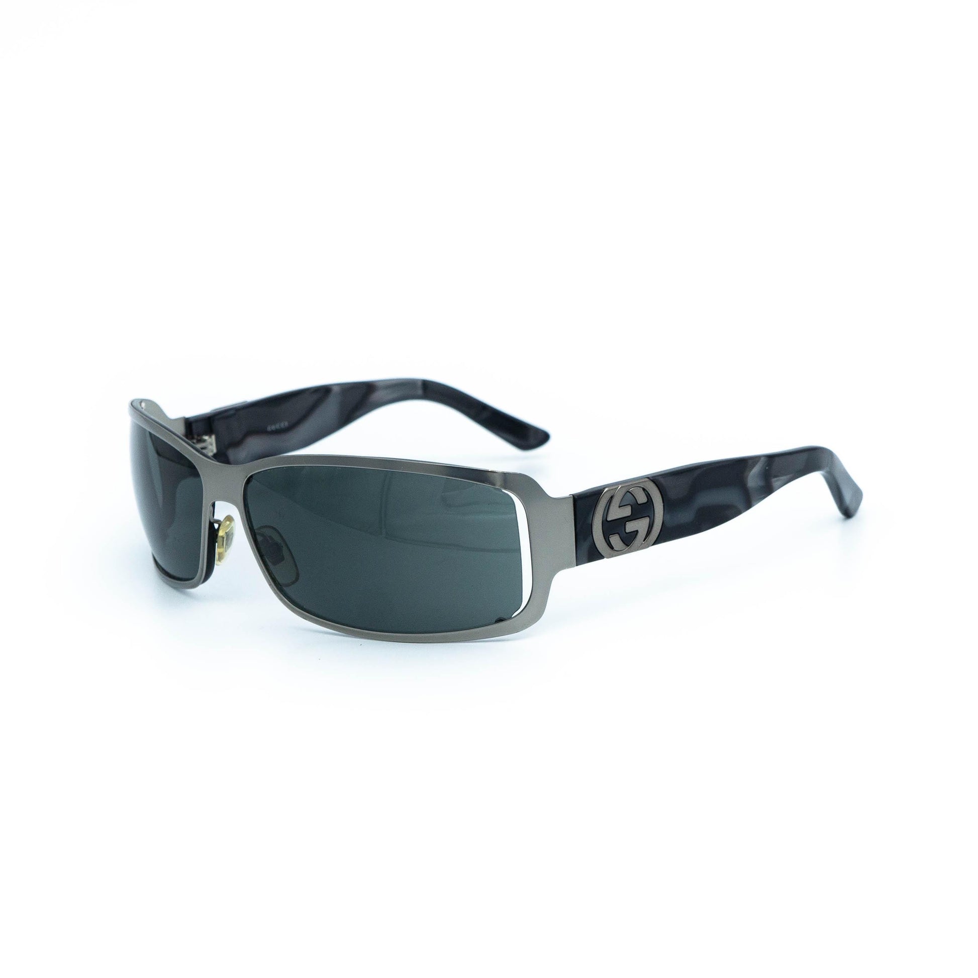 GUCCI GG 2798 silver gray wrap vintage sunglasses