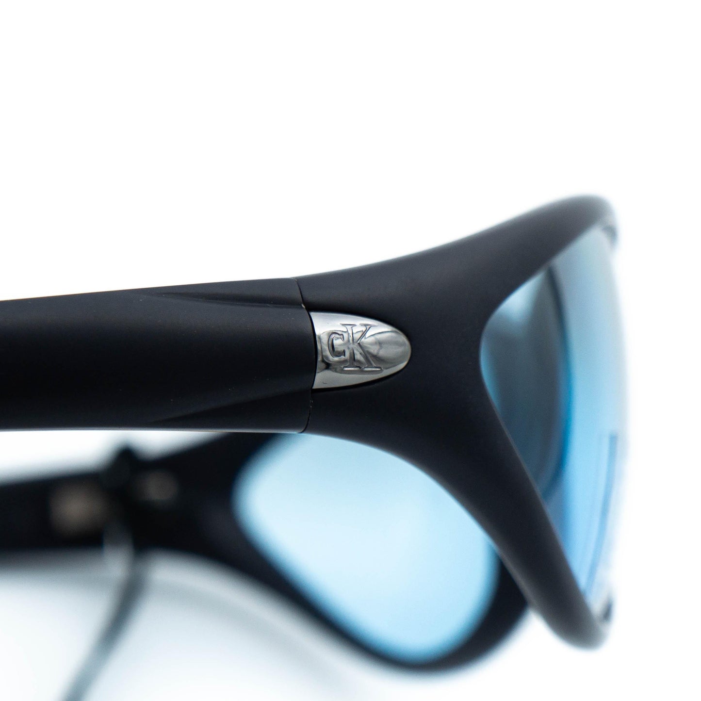 Calvin Klein 3012 Sport Oval Black Blue Sunglasses Vintage