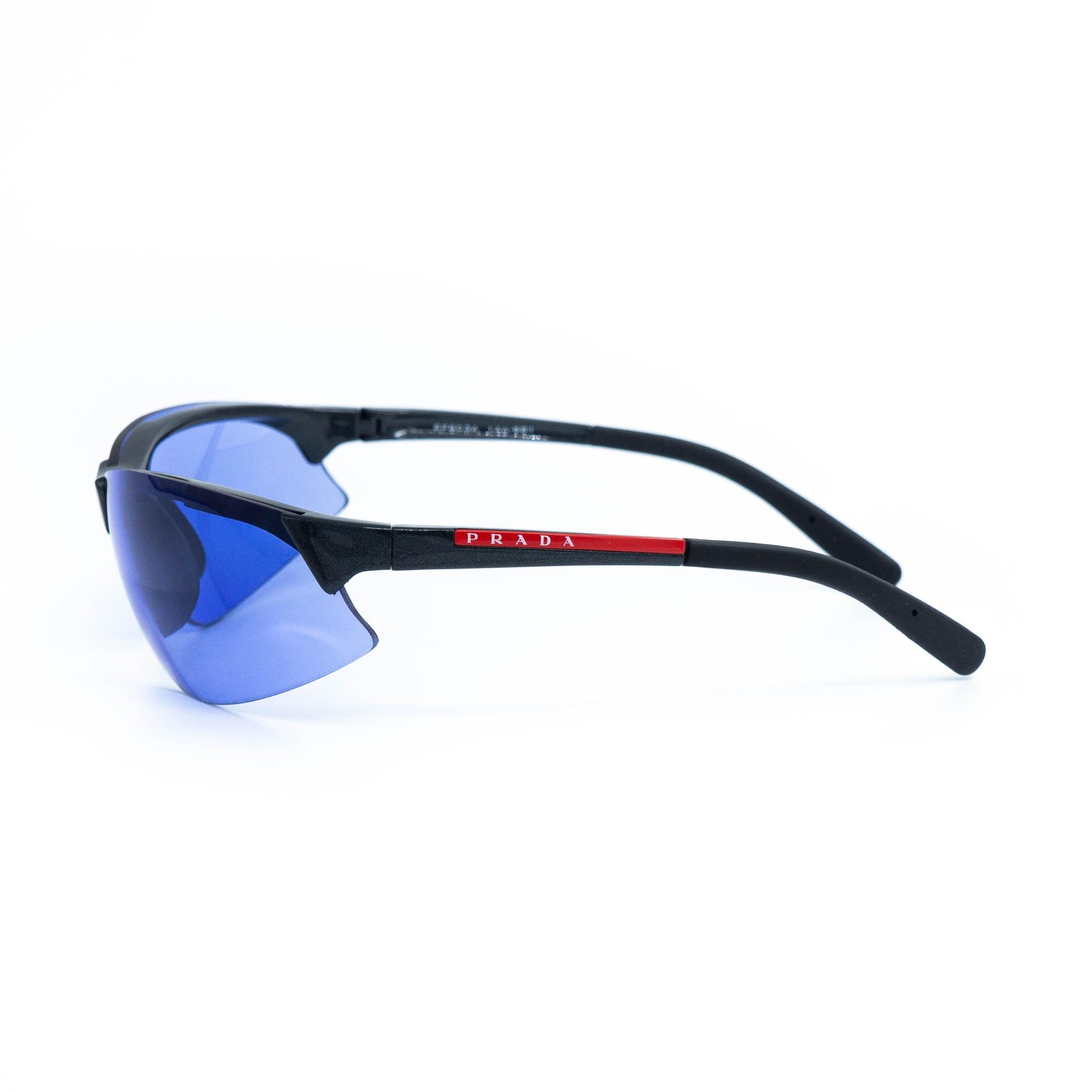 Prada SPS03A blue rimless sport sunglasses front view