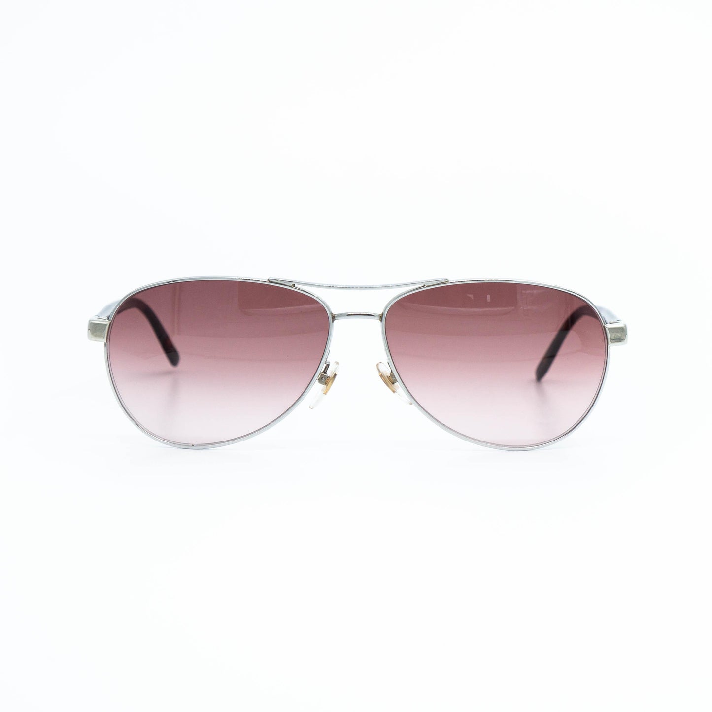 Gucci silver brown aviator sunglasses front view