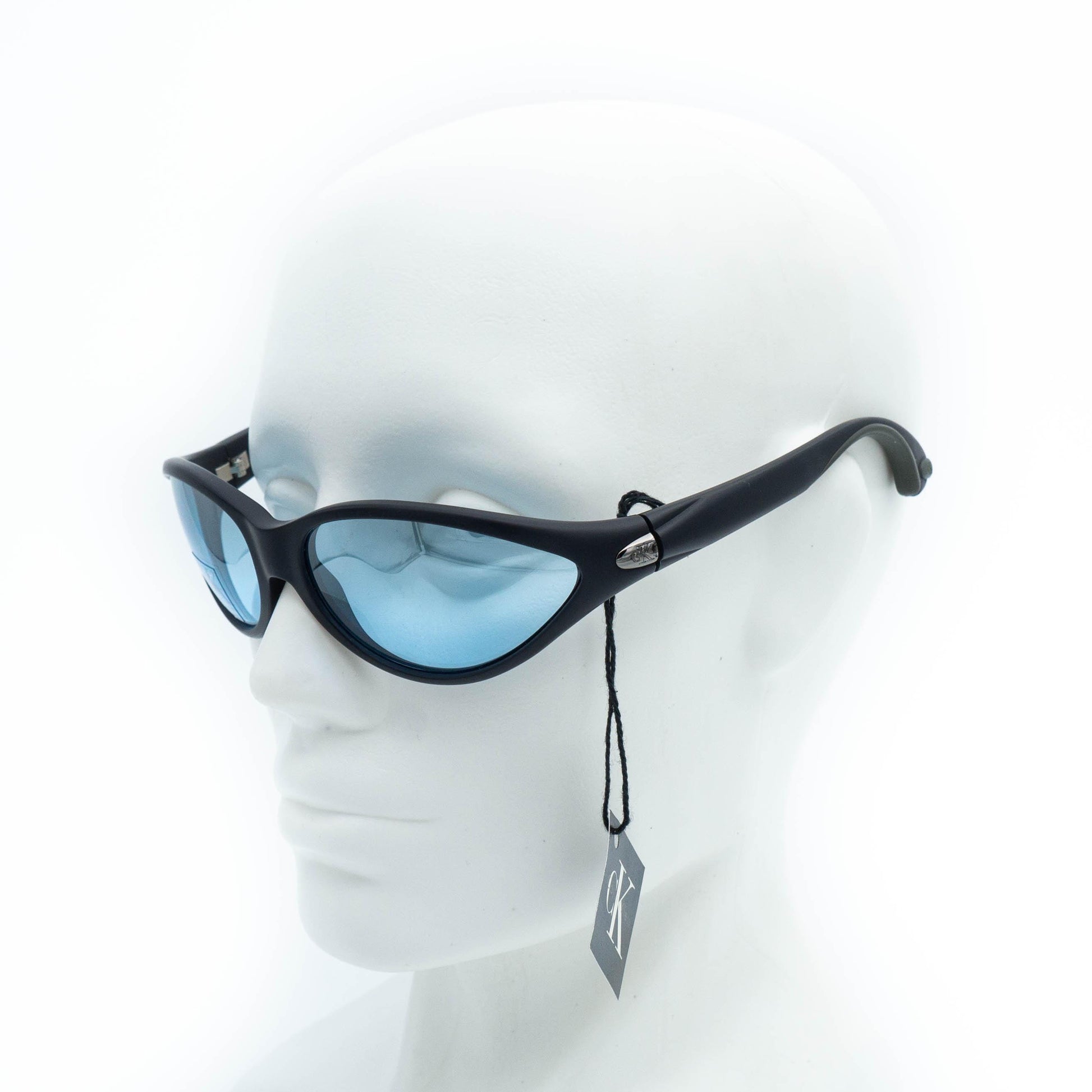 Calvin Klein 3012 Sport Oval black blue vintage sunglasses
