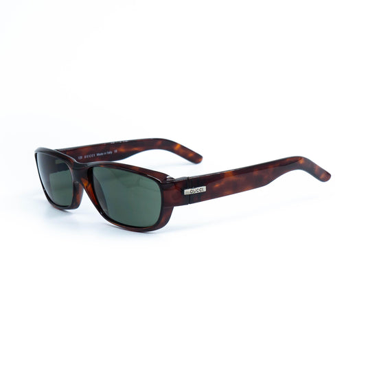 Gucci GG 1410/S oval brown vintage sunglasses front view