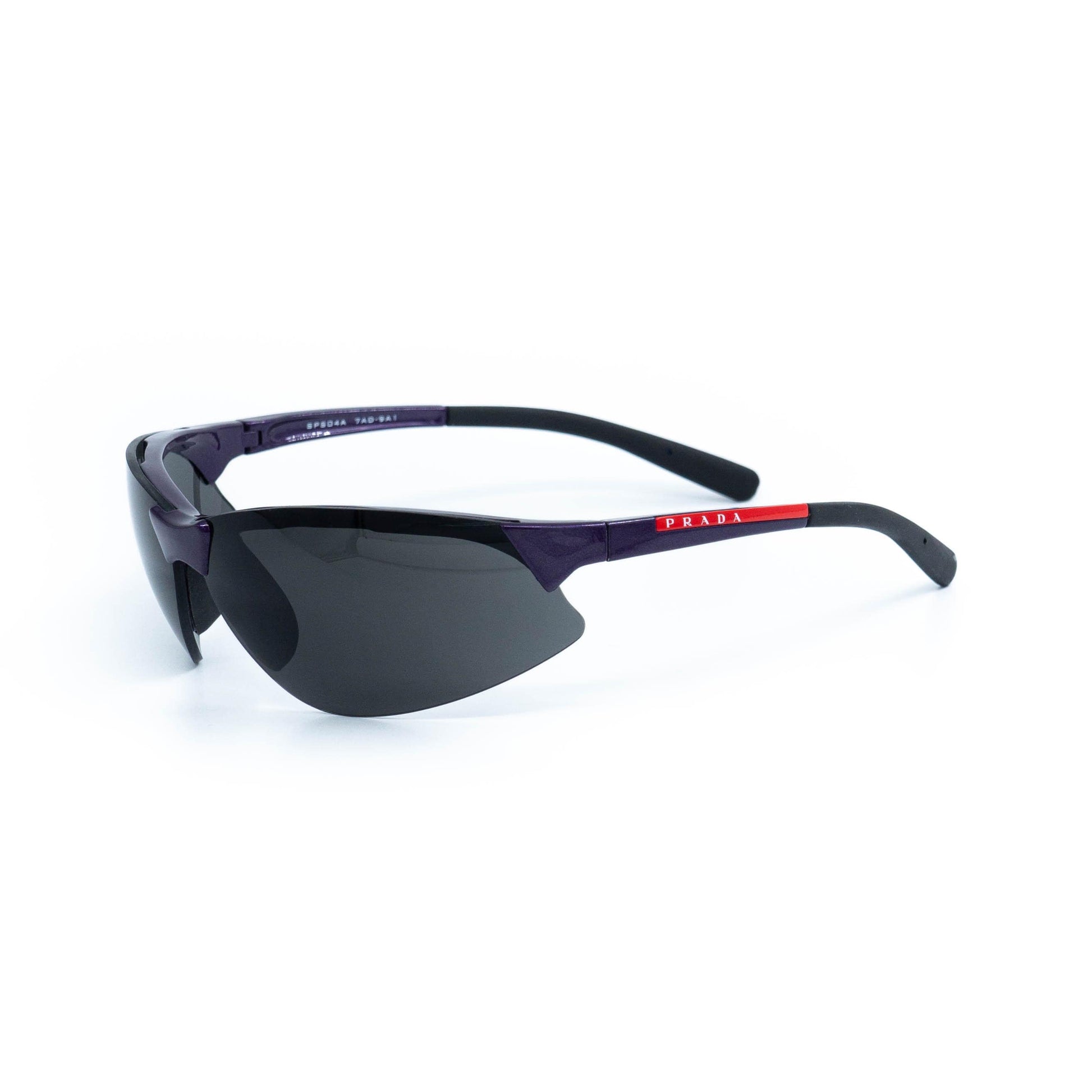 Prada SPS04A purple rimless sport sunglasses front view