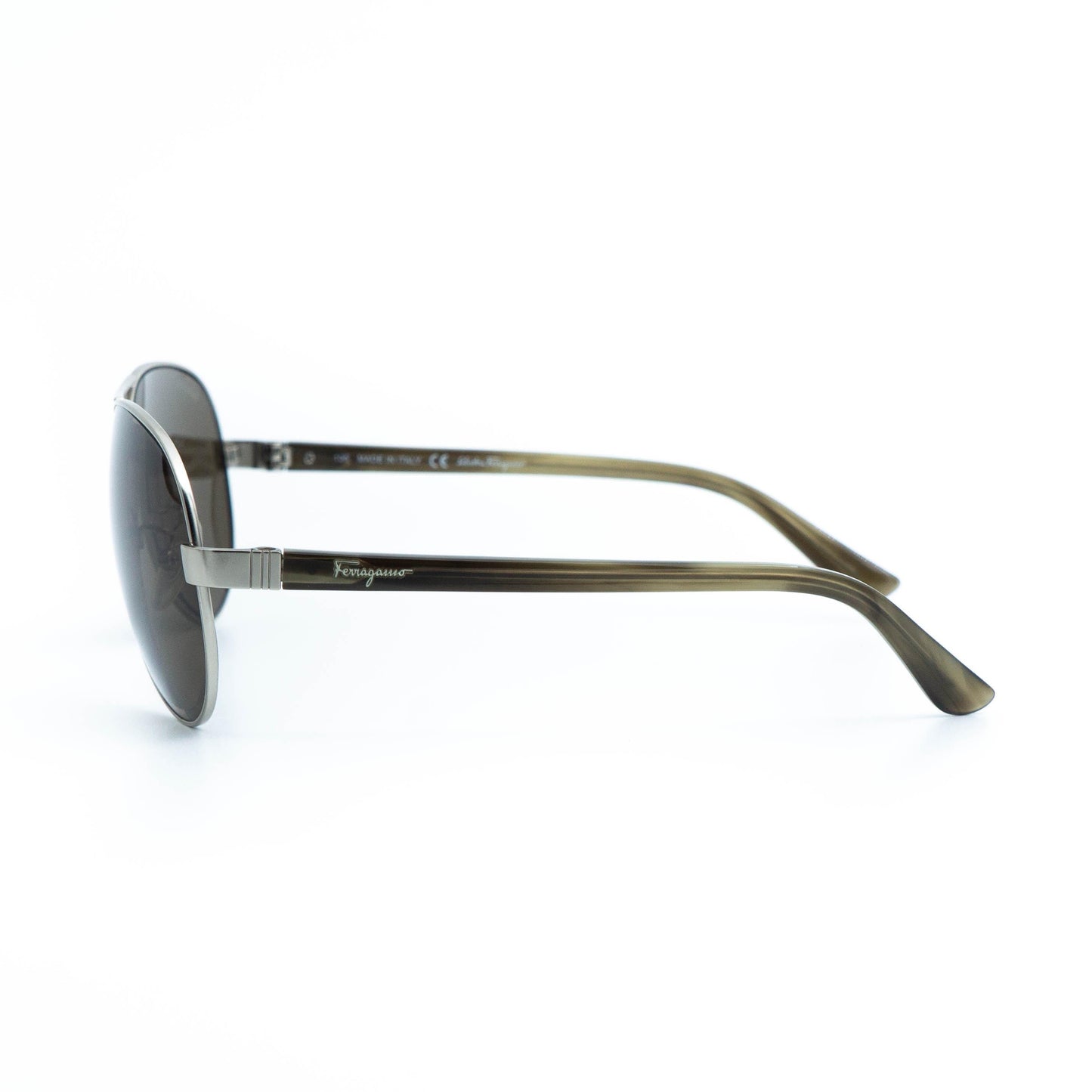 Salvatore Ferragamo SF123SAP silver aviator sunglasses front view