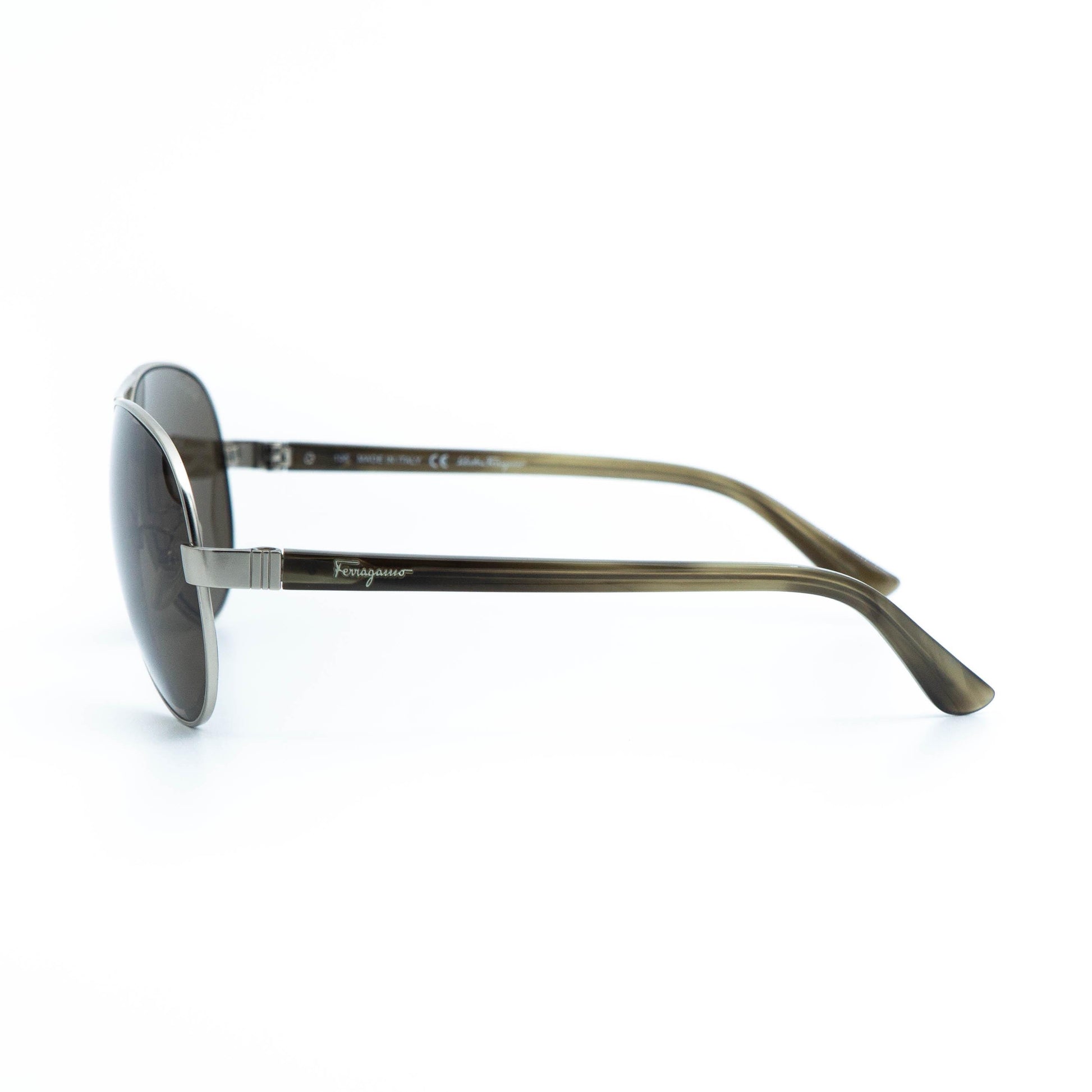 Salvatore Ferragamo SF123SAP silver aviator sunglasses front view