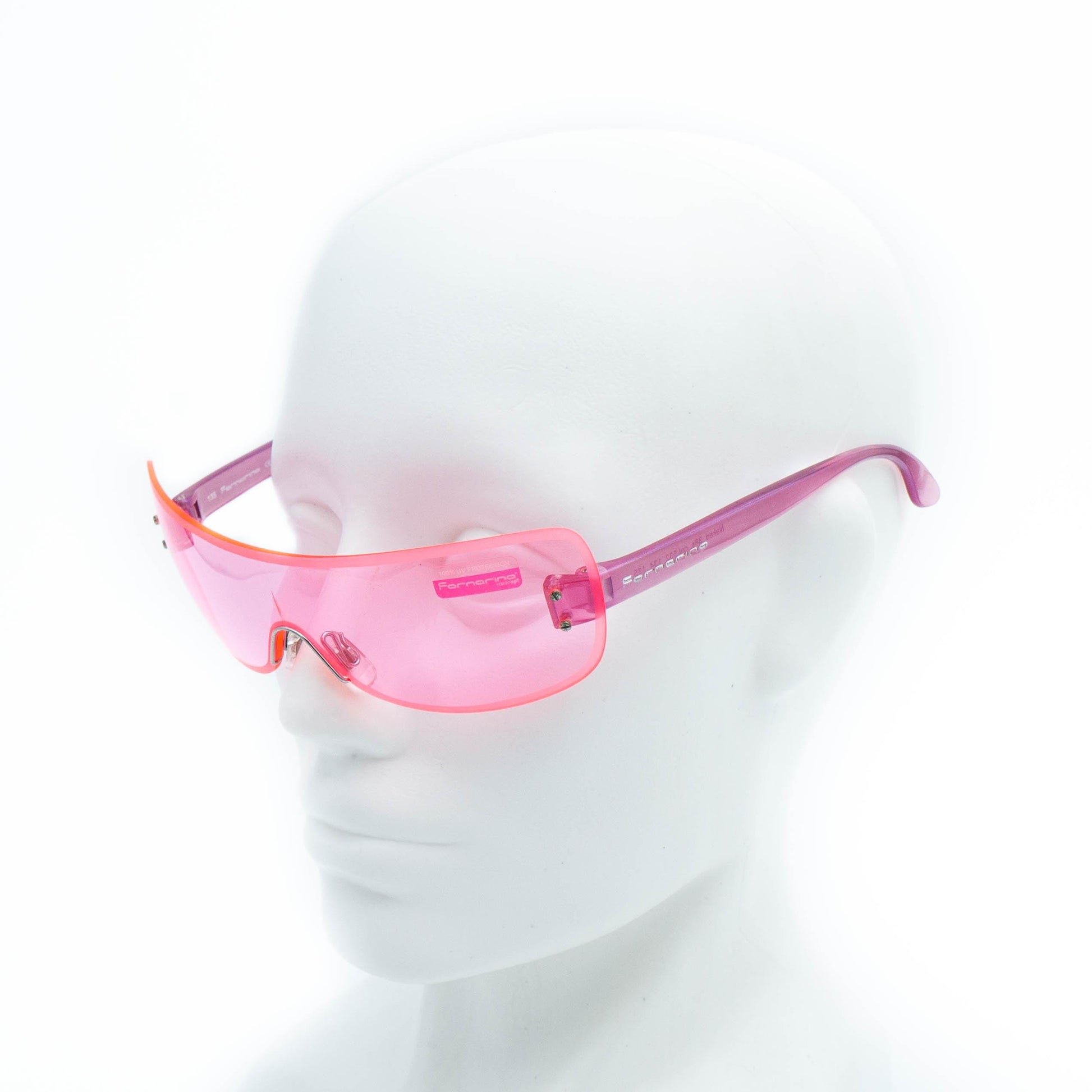 Fornarina Naked pink shield mask vintage sunglasses