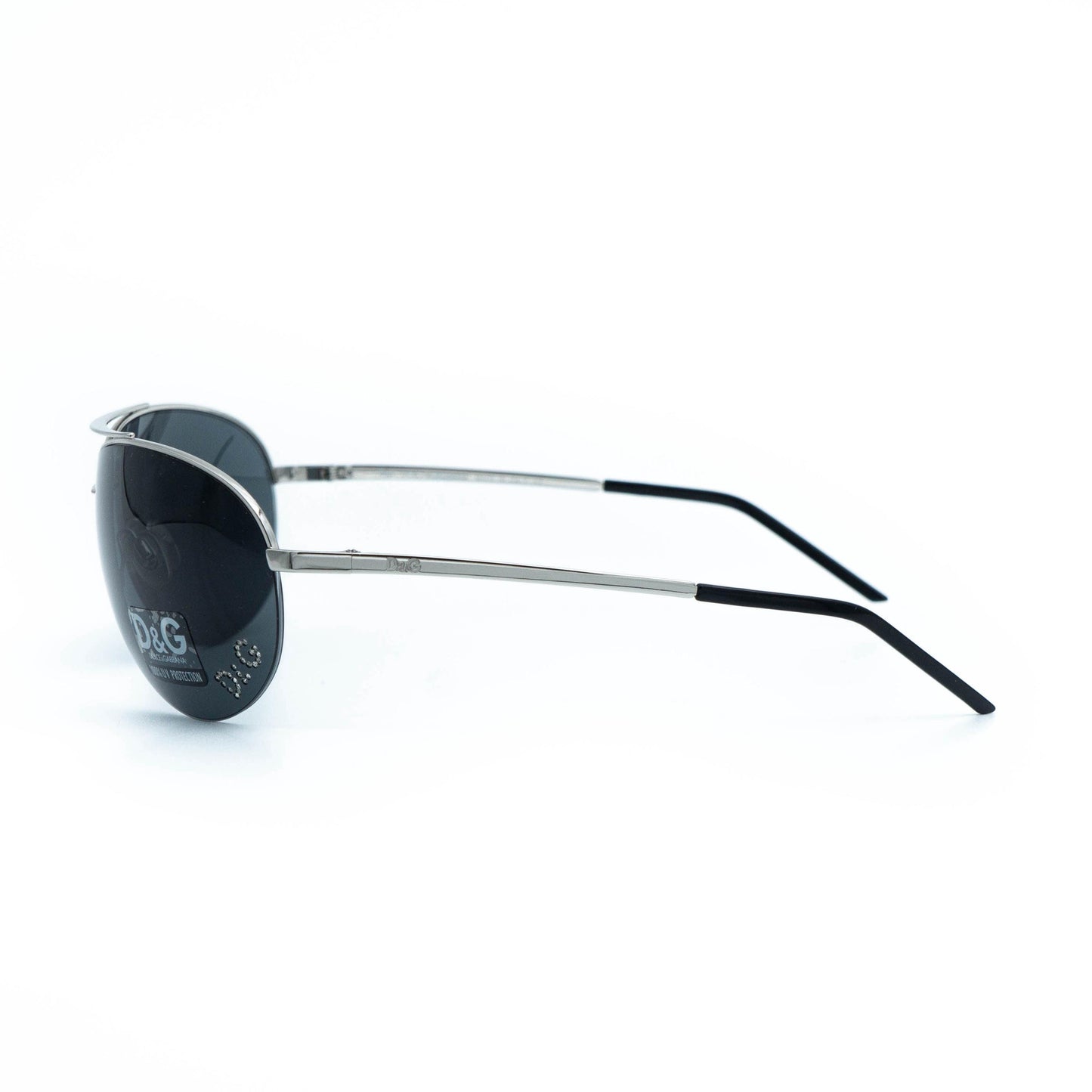 Dolce & Gabbana 2166 silver aviator vintage sunglasses