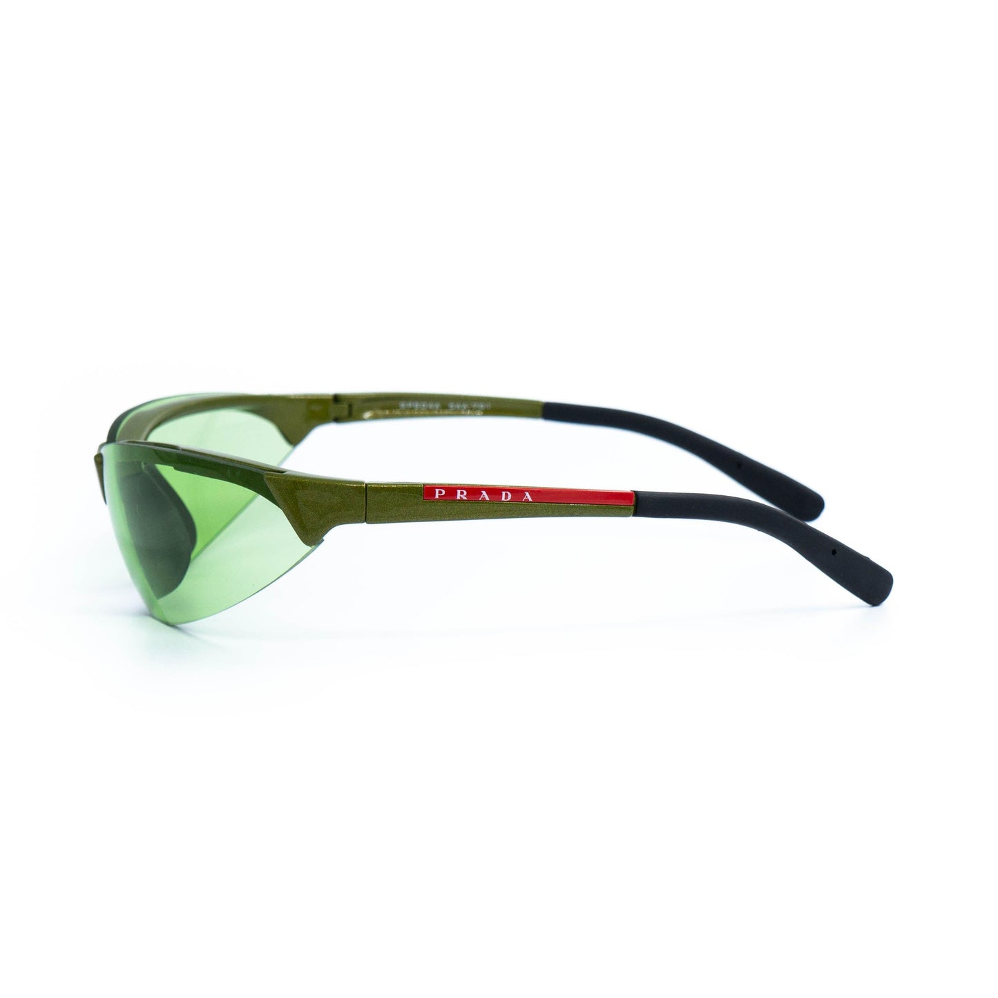 Prada SPS04A green rimless sport sunglasses front view