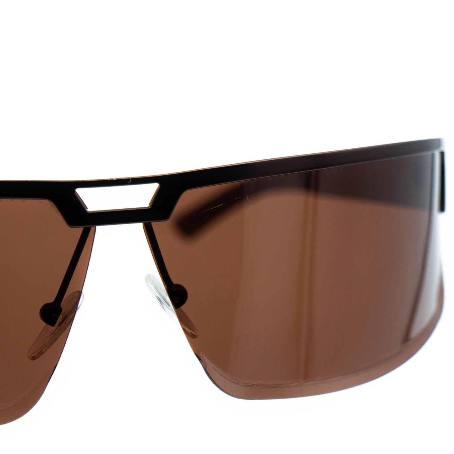 GUCCI GG 1725 Brown Metal Shield Sunglasses Vintage