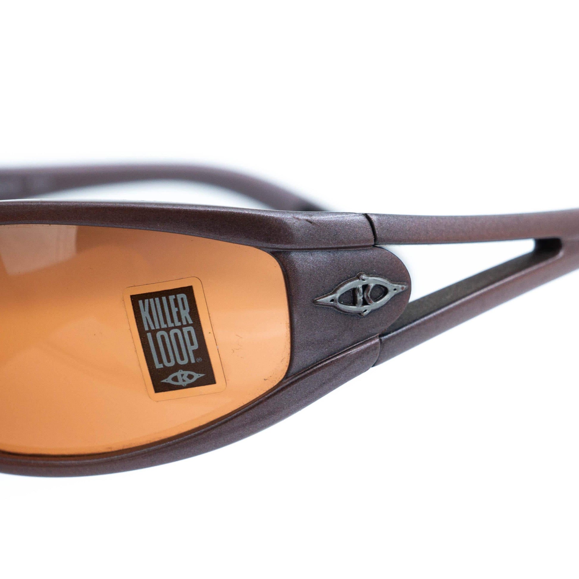 Detail of Killer Loop logo on temple