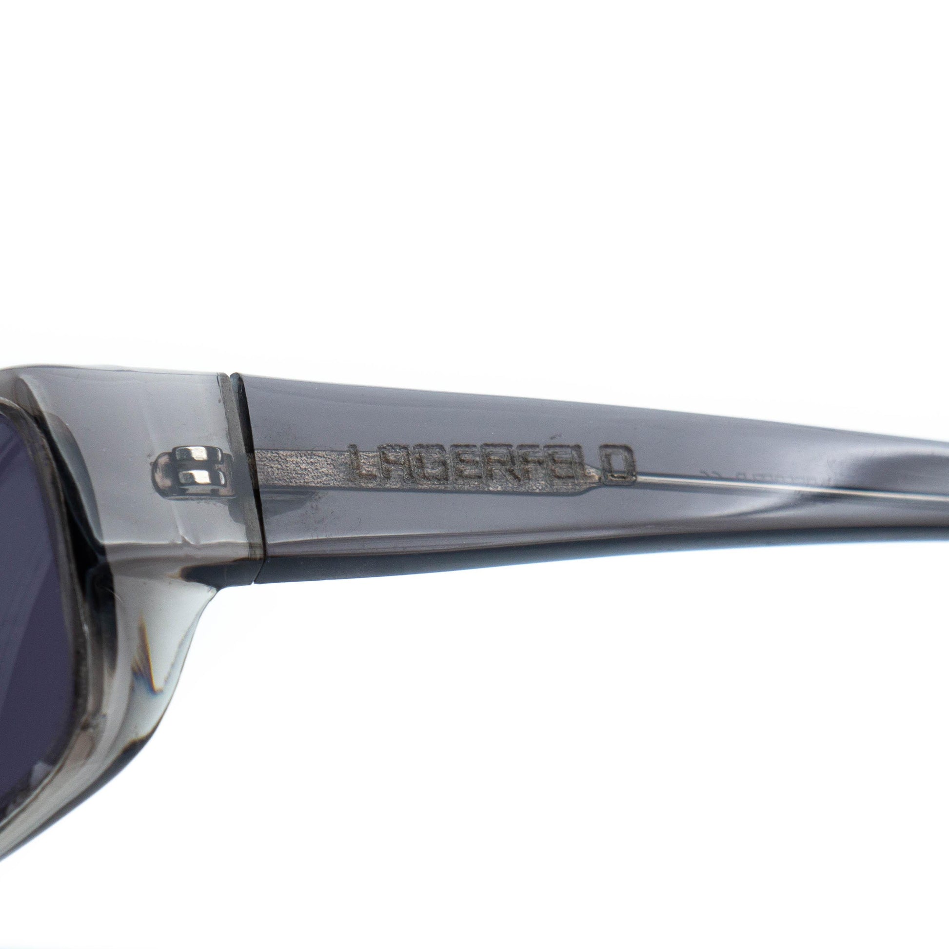 Side profile showing Karl Lagerfeld logo on temple