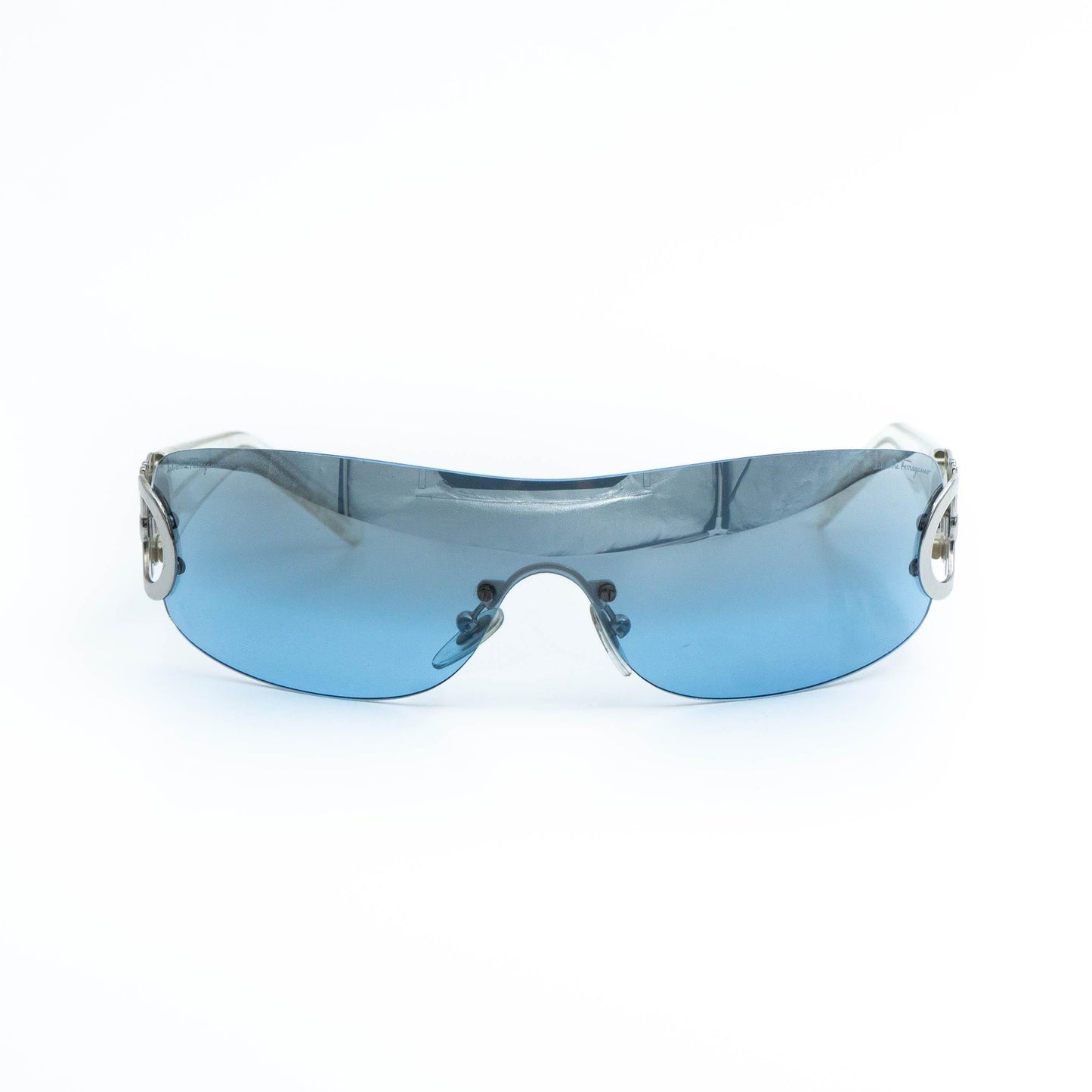 Salvatore Ferragamo 1058 Blue Shield sunglasses front view