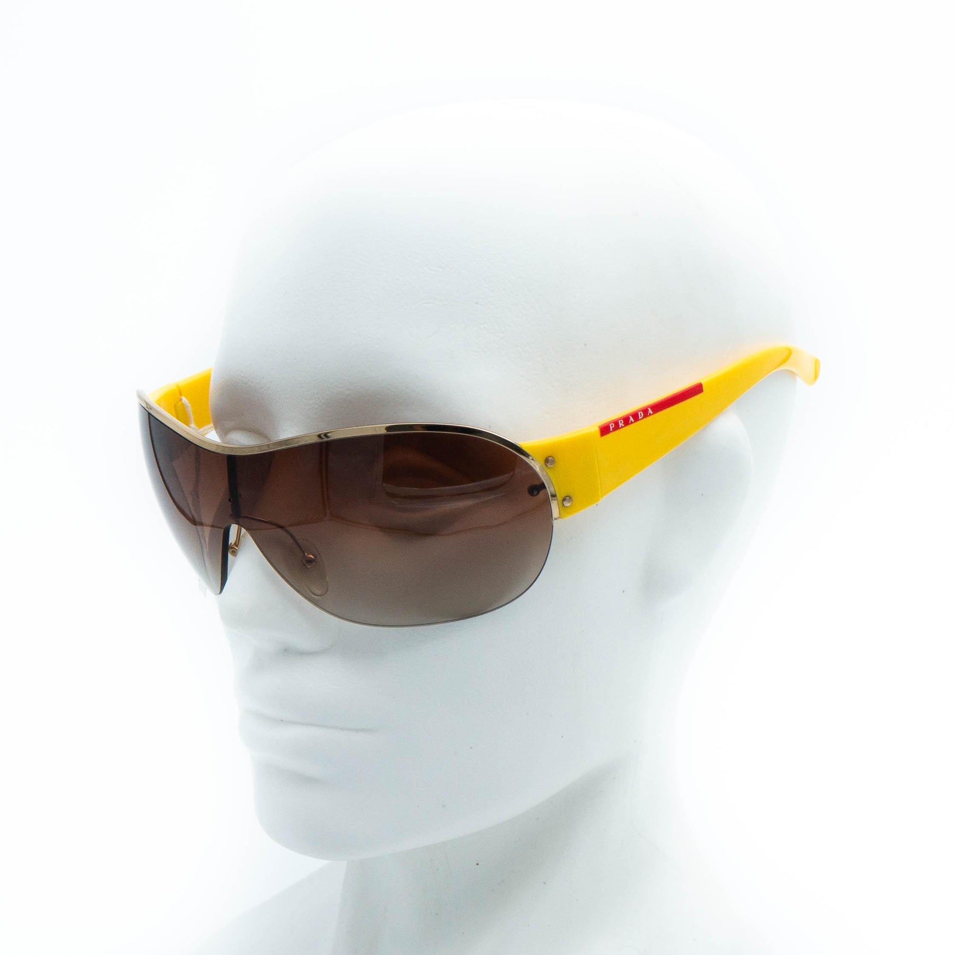PRADA SPS 53G yellow mask shield vintage sunglasses