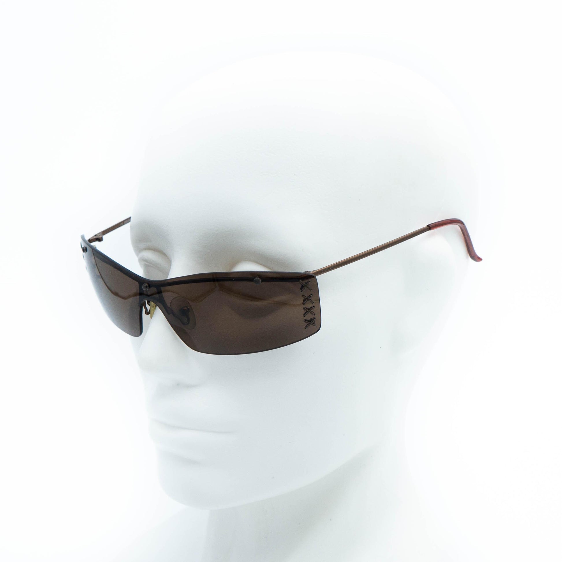 GUESS GU 6035 bronze brown shield sunglasses