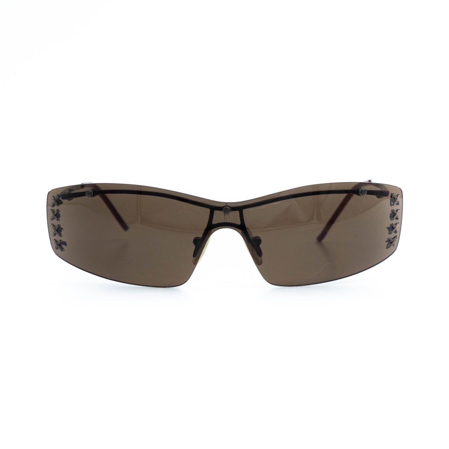 GUESS GU 6035 bronze brown shield sunglasses