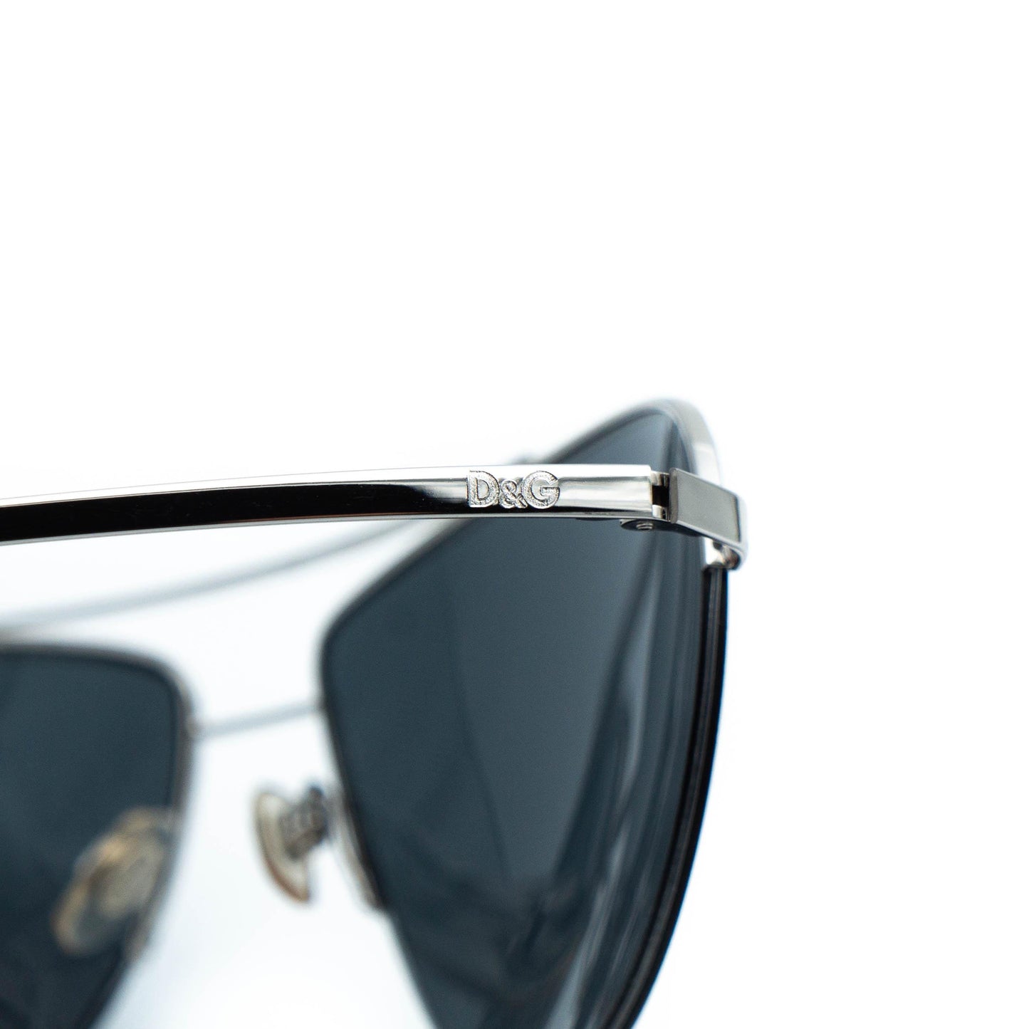 Dolce & Gabbana 2166 Silver Aviator Sunglasses Vintage