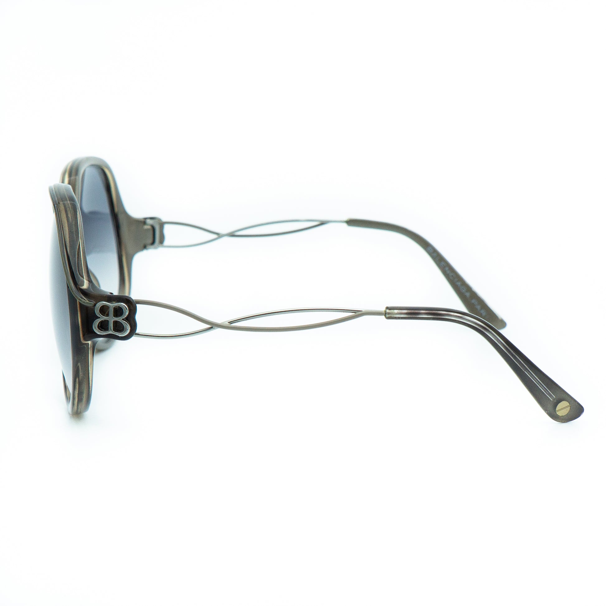 Balenciaga BAL 0069/S Silver Oversized Sunglasses Vintage