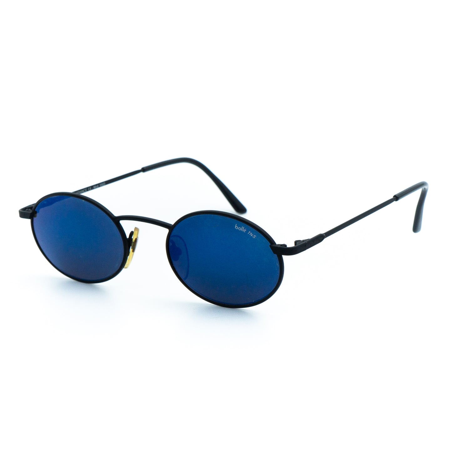 Bolle 5503 Round Black Blue Sunglasses Vintage