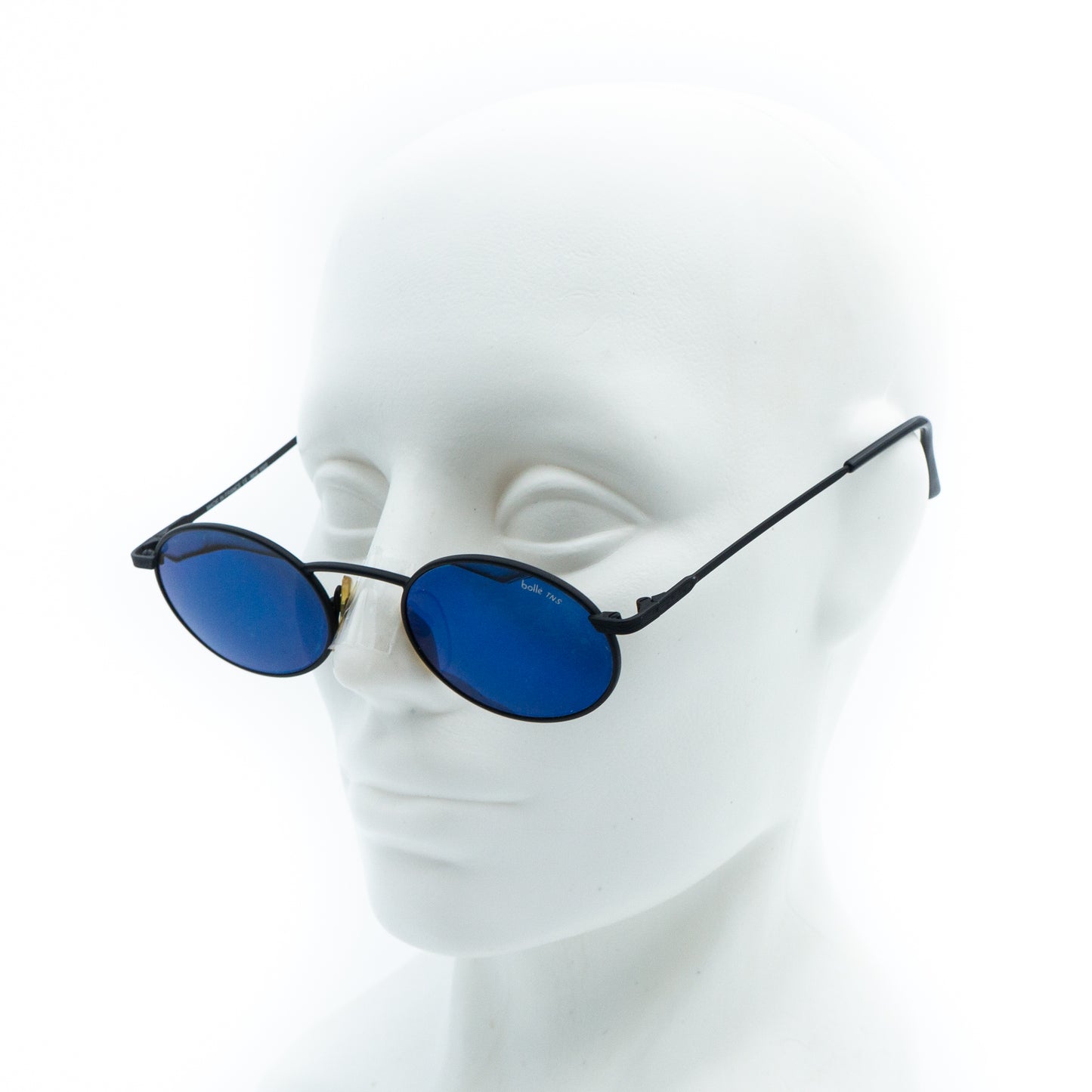 Bolle 5503 Round Black Blue Sunglasses Vintage