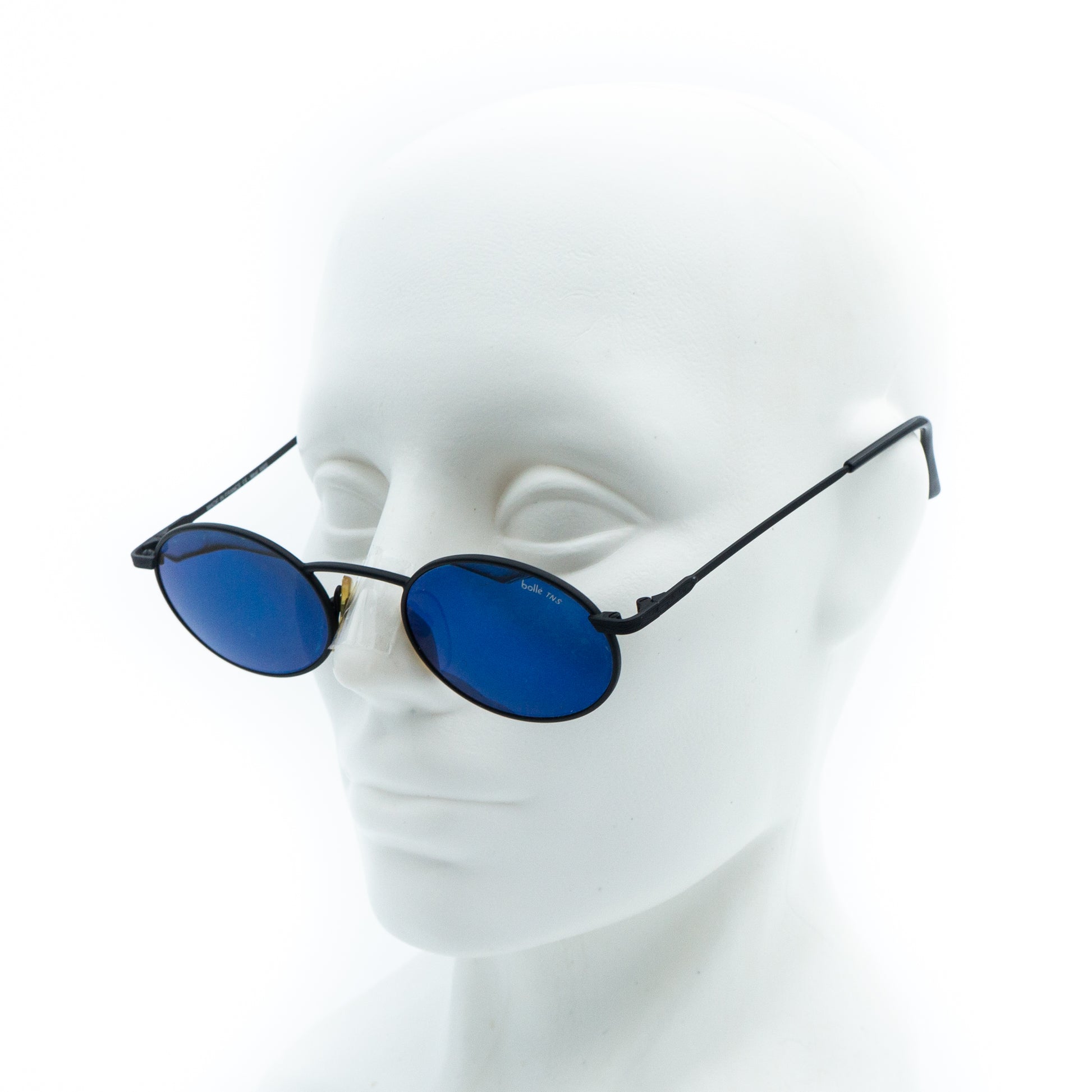 Bolle 5503 Round Black Blue Sunglasses Vintage