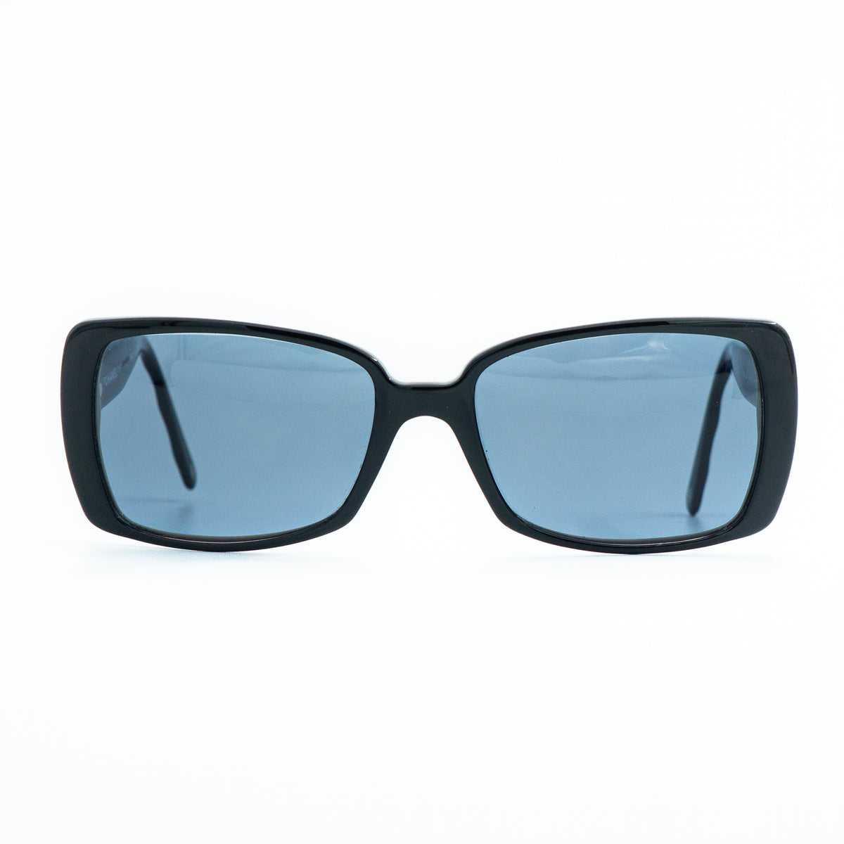 CHANEL 3063-B Crystal Logo Black Women Sunglasses Vintage