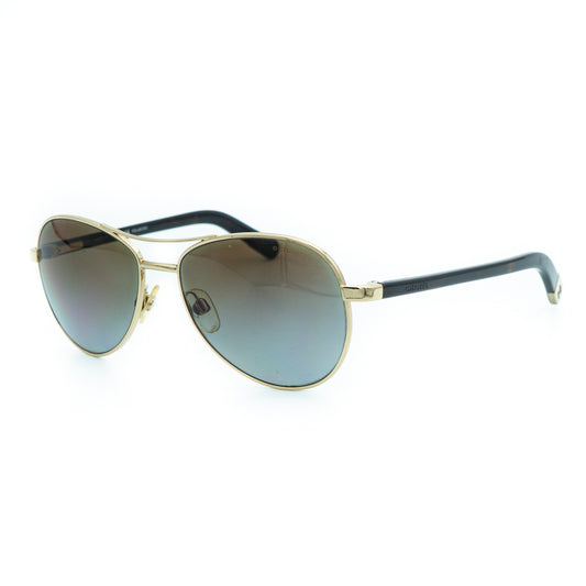 CHANEL 4201 Gold Brown Aviator Sunglasses Vintage