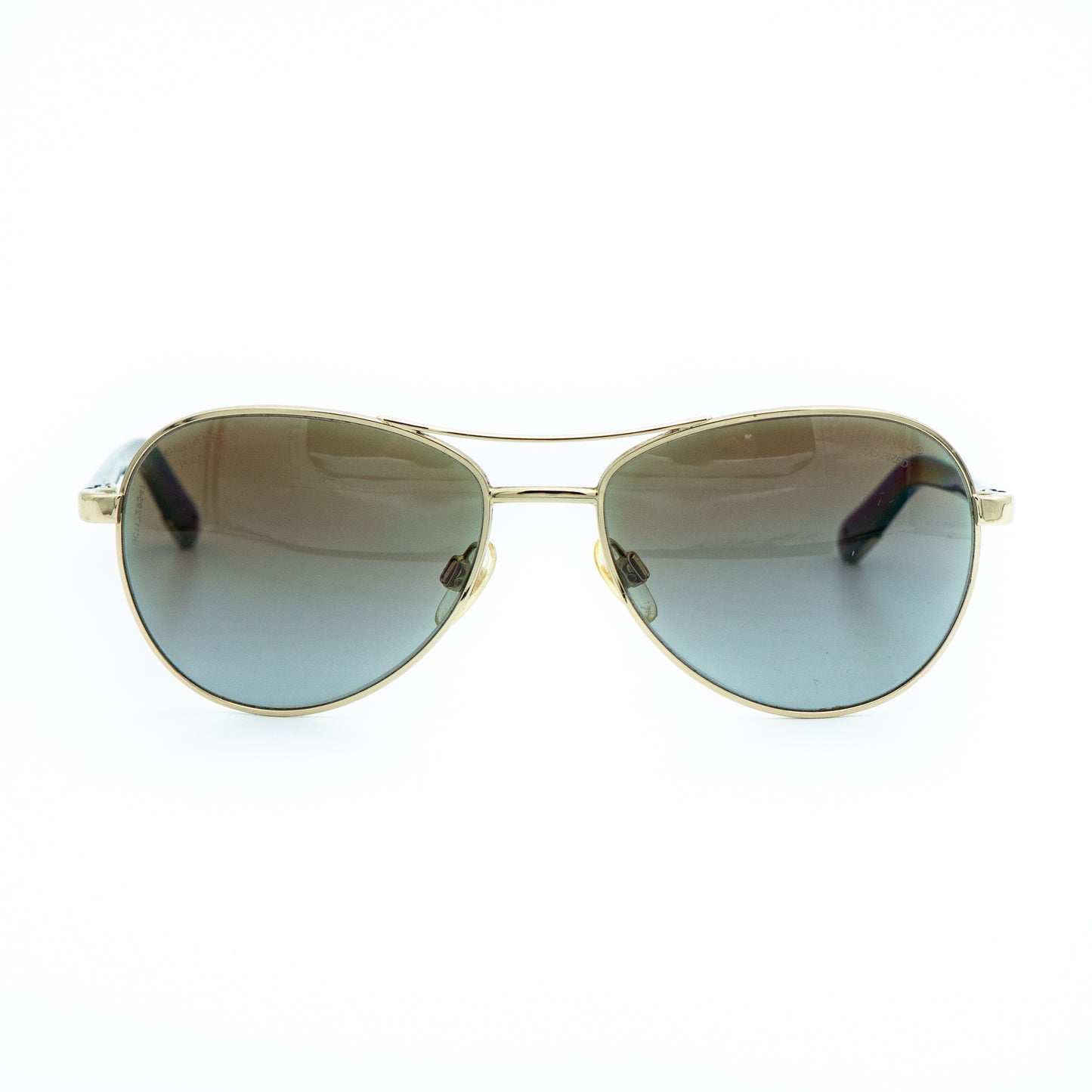 CHANEL 4201 Gold Brown Aviator Sunglasses Vintage
